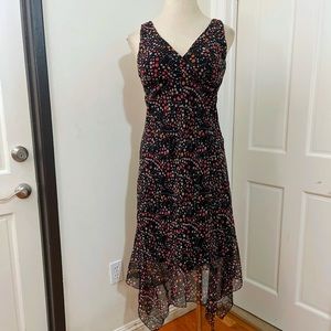 Jonathan Martin Studio Black Polka Dot Bias Cut Dress Women's 16